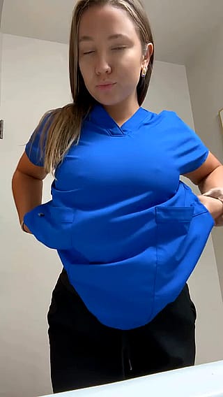 Dropping my nurse tiddies out just to make you smile <3'