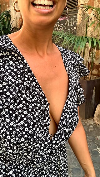 A little bounce and cleavage in public! Follow my FANSLY if you're into PUBLIC CONTENT! Link bellow'