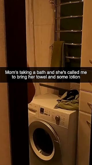 mommy called while taking a bath'