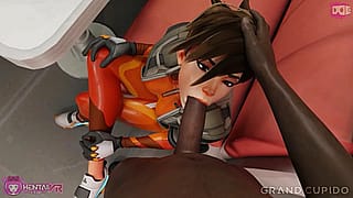 Tracer's sexy mouth [Overwatch] (hentaivr)'
