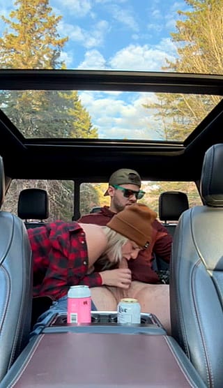 Back seat blowjob'