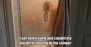 Daddy's Girl Shower Blowjob: Caught Me Early and Caught Me Playing in the Shower'