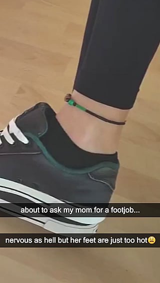 Mom's Footjob: Amateur Foot Fetish with Caption, Cum on Feet, Family, and Taboo'