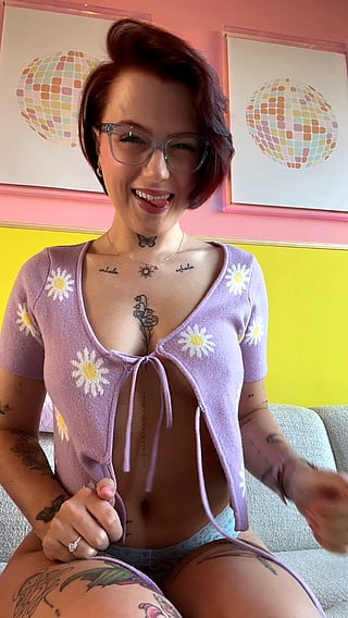 Get Pounded: Horny Woman Teasing in Purple'