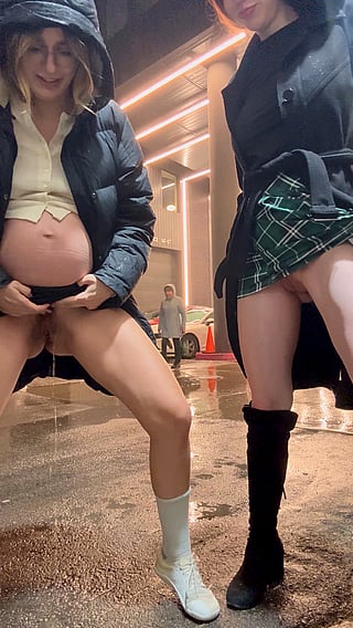 Peeing Outside: Two Lesbians Can't Hold It Till They Get to the Hotel'