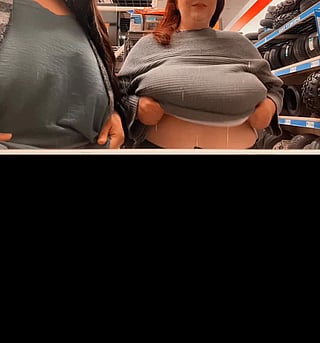 Our First Time Public Flashing: Big Tits, Boobs, Brunette, MILF, NSFW, Thick, Tits'