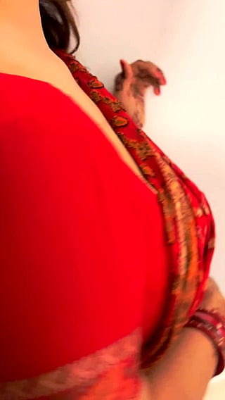 Big Tits, Chubby, and Horny: Real Couple Teases in Red'