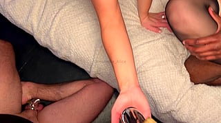 Cuckolding Cock: Holding Bull's Balls While My Cock is Fucked'