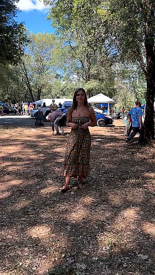 Letting my tits free at a cannabis festival'