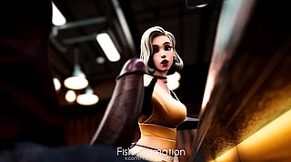 Bored Mercy at the Bar: Overwatch Fish Animation'