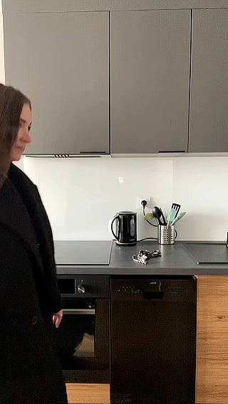 Your Fuckdoll Awaits: Cute Teen with Big Tits and Boobs Shooting TikToks at Home'