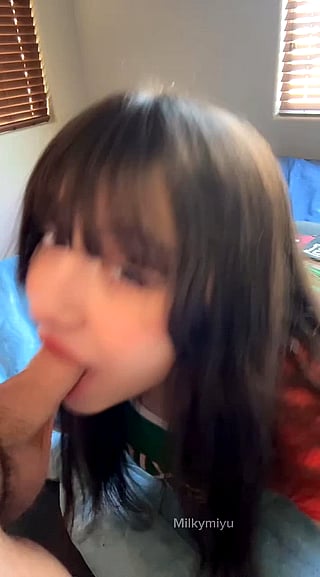 Milkymiyu's Latina Teen Blowjob: Cumshot & Cute Tits'