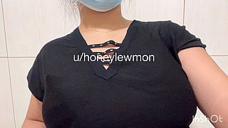 Asian girl flashes her natural tits in a spicy video'