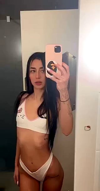 Am I Good Enough? Latina Teen Takes Selfie in Mirror'