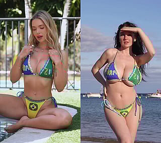 Busty Bikini Babes: When NF Gives Laurine's Bikini to Another Girl'