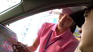 Pink Shirt Guy Gets Facial in Car'