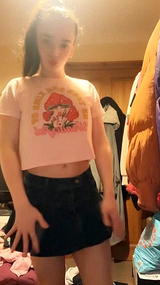 Slutty Teen Shows Off Her Tits'
