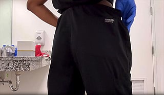Nurse in Black Panties in Bathroom'