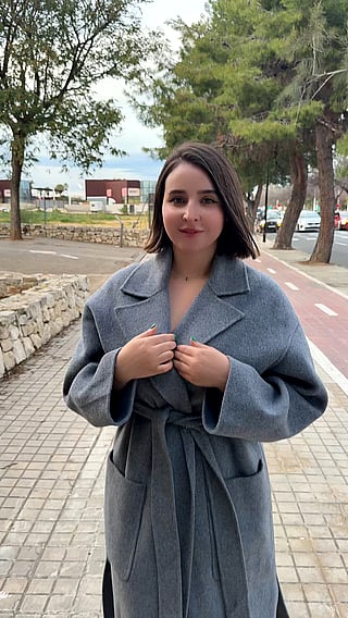 Big Tits Brunette Solo on the Street'
