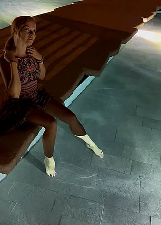 Mom on Vacation Flashes Boobs for Dare'