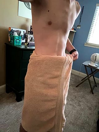 19-Year-Old Teen Reveals Big Dick in BWC Towel Drop'