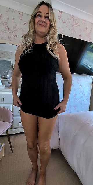 Mom Bod Showing Off: A 51-Year-Old Blonde MILF's Titty Drop'