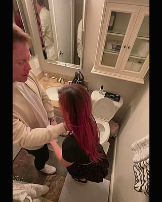 Asian Hotwife Gives Blowjob in Public'