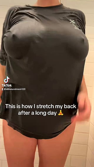 Milf's Boob Stretching Tips: How I Stretch My Back After a Long Day'