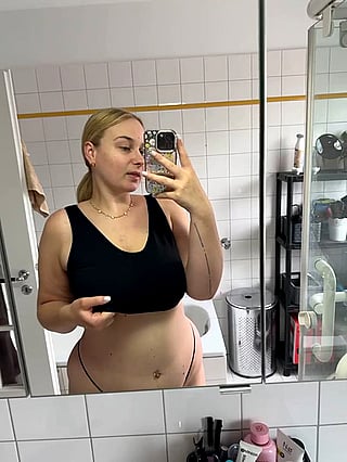 Walked in on a hot MILF with big tits'