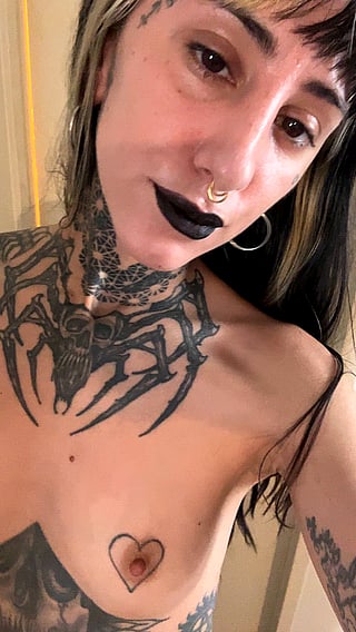 Tattooed Teen with Small Tits and Cute Boobs'