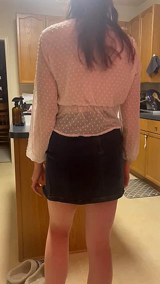 Wife Gets Naughty for Her Husband's Friends - Amateur 30's MILF in Skirt & Upskirt'