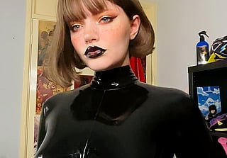 Drooling Over This Lady's Long Tongue and Lipstick Fetish'