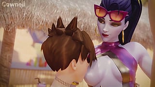 Overwatch Creampie: Tracer and Widowmaker's Beach Adventure'