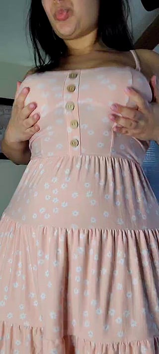 Pussy-Pumping MILF in Pink Dress'