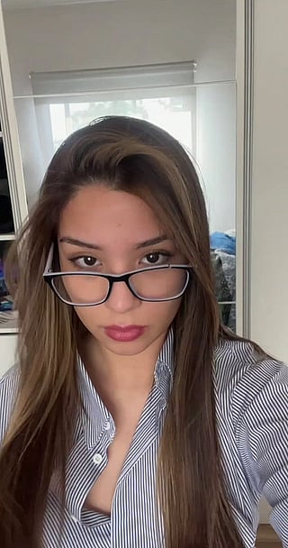 Hot Teen in Glasses and Underwear'