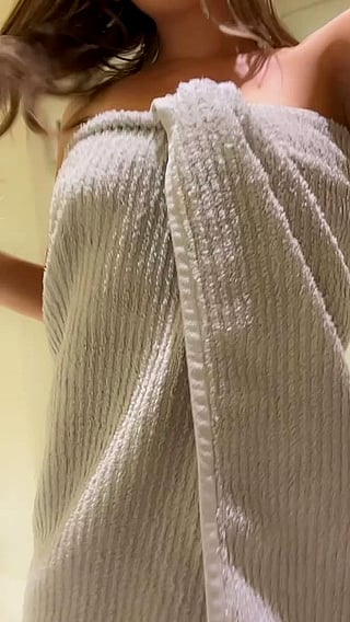 Oops, My Towel Fell Off: Brunette, Cute, Tits'