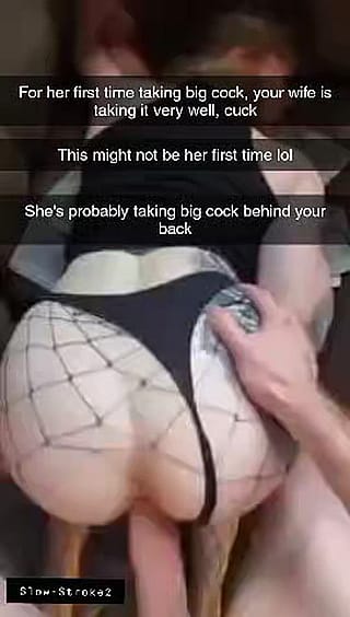 It's your wife's first time taking a big cock.. and he notices she's taking it too well'