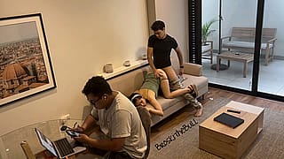 This couple has a Freeuse kink so sometimes I'll visit and fuck her even while he's working from home'