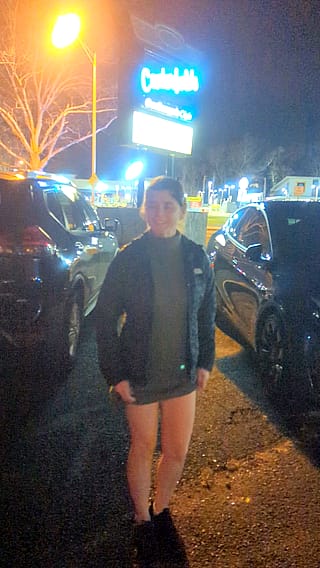 Flashing outside the strip club ;)'