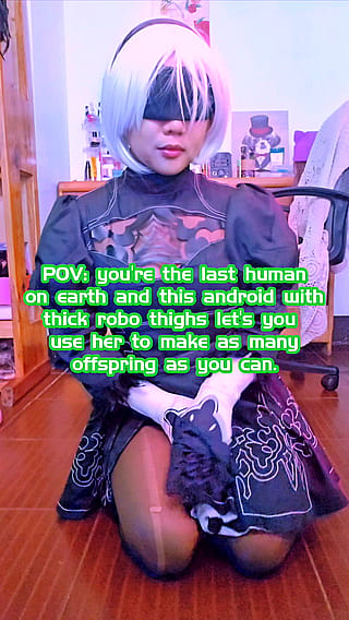 POV the machines wiped out every human so 2b helps you repopulate the earth by letting you breed her (cosplay by ExotiqFox)'