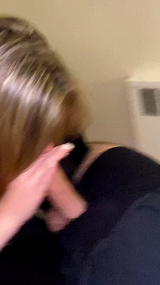 Husband filming me taste his friend during a holiday party'