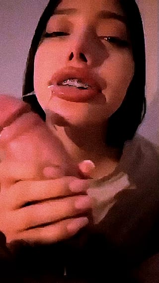 daddy’s cum just looks so much better plastered on your cute, little metal mouth ?'